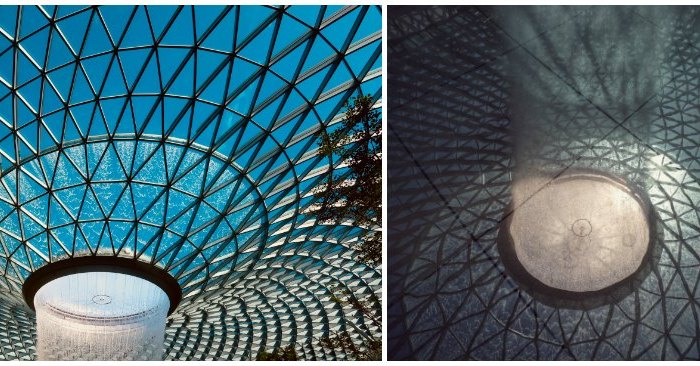 Two cool pics of the Rain Vortex at Jewel |curlytraveller.com